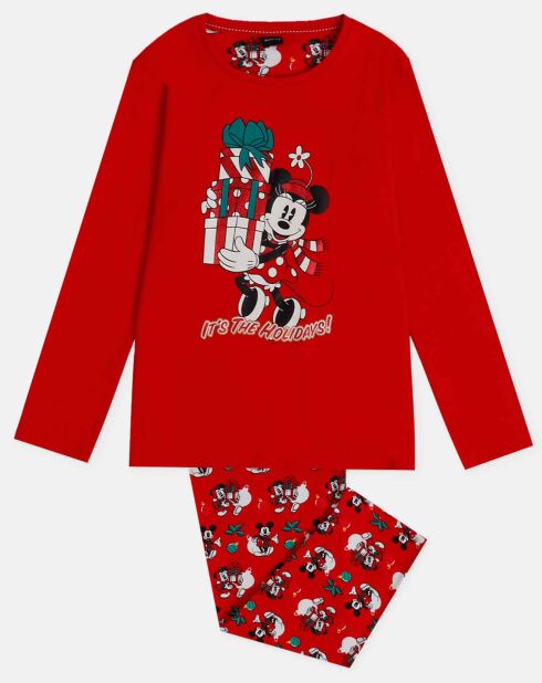 Pyjama Haut manches longues & Pantalon Valentina rouge