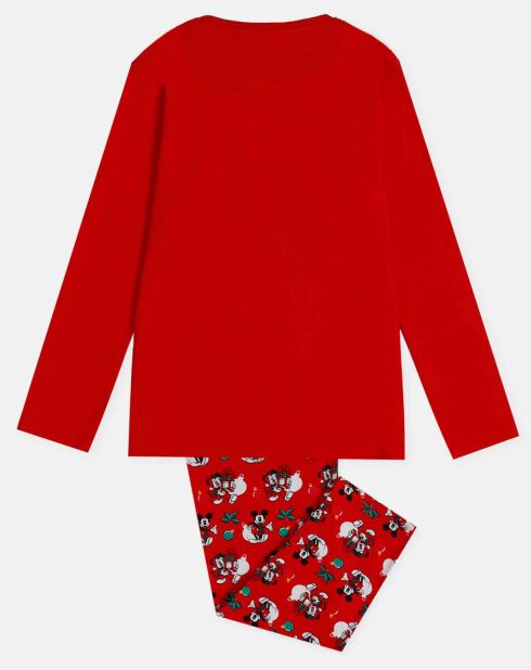 Pyjama Haut manches longues & Pantalon Valentina rouge