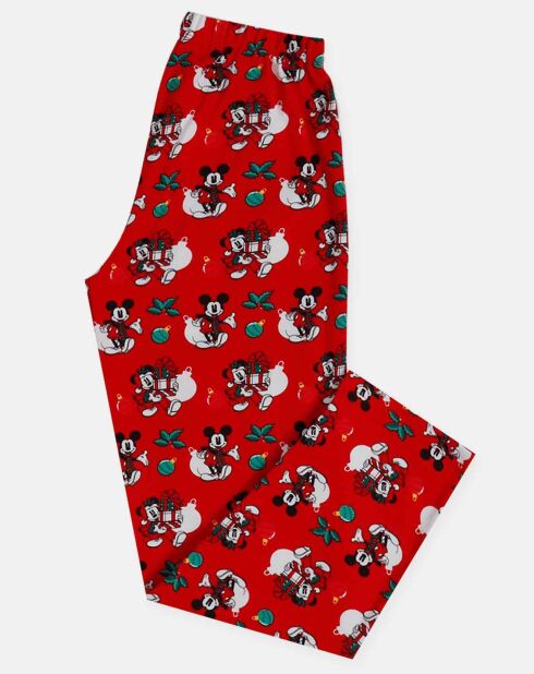 Pyjama Haut manches longues & Pantalon Valentina rouge