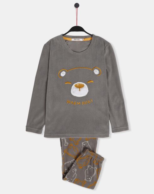 Pyjama Haut manches longues & Pantalon Emiko gris