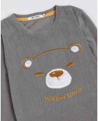 Pyjama Haut manches longues & Pantalon Emiko gris