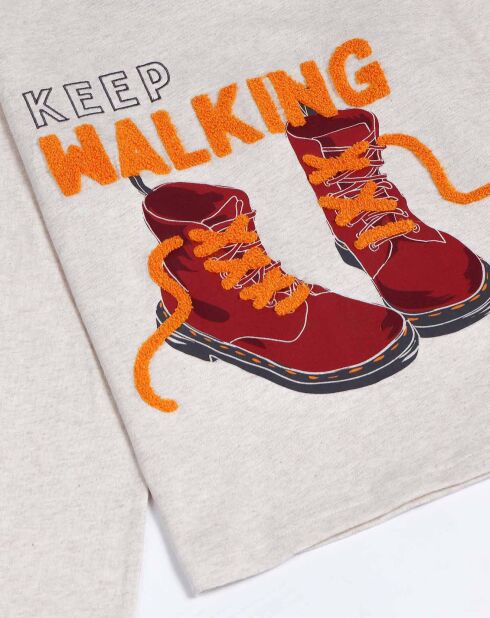 Pyjama Haut manches longues & Pantalon Yara beige/rouge