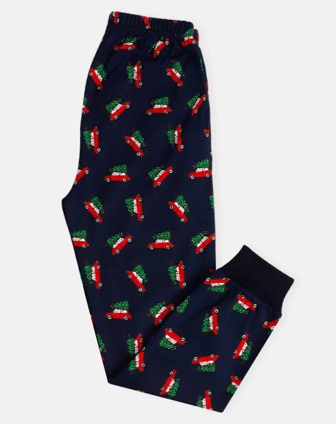 Pyjama Haut manches longues & Pantalon Shiori gris/bleu marine