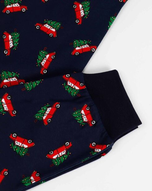 Pyjama Haut manches longues & Pantalon Shiori gris/bleu marine