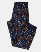 Pyjama Haut manches longues & Pantalon Akio bleu marine