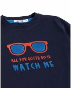 Pyjama Haut manches longues & Pantalon Akio bleu marine