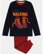 Pyjama Haut manches longues & Pantalon Mateo noir/rouge