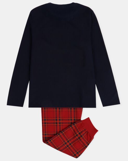 Pyjama Haut manches longues & Pantalon Mateo noir/rouge