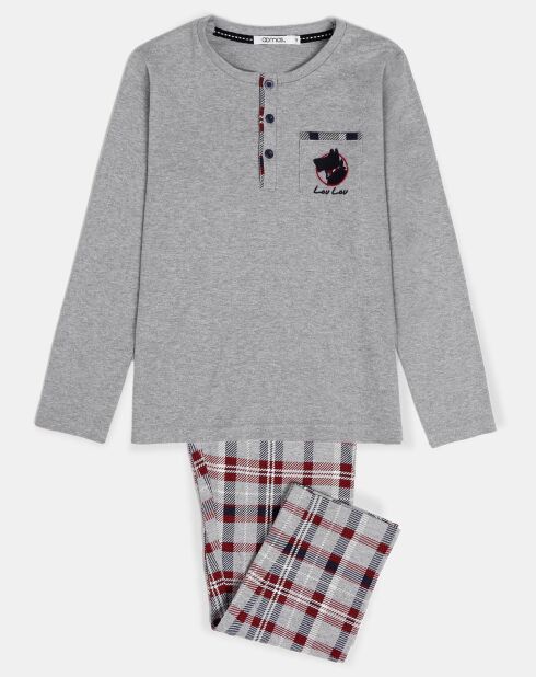 Pyjama Haut manches longues & Pantalon Hassan gris