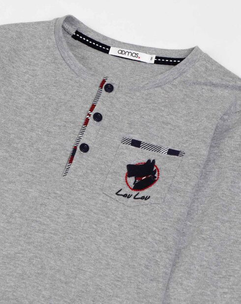 Pyjama Haut manches longues & Pantalon Hassan gris