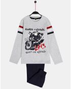 Pyjama Haut manches longues & Pantalon Oliver gris/noir