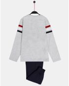 Pyjama Haut manches longues & Pantalon Oliver gris/noir