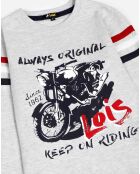 Pyjama Haut manches longues & Pantalon Oliver gris/noir