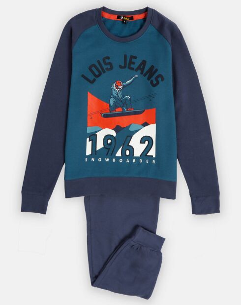 Pyjama Haut manches longues & Pantalon Rafael bleu