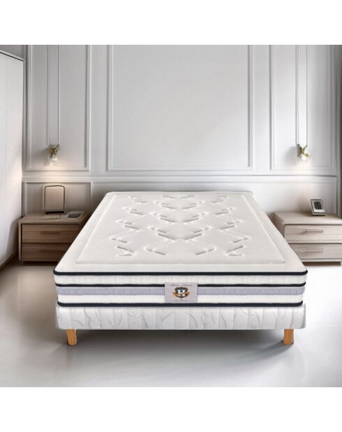 Ensemble Matelas Le Chambourcy & Sommier blanc - 80x200 cm