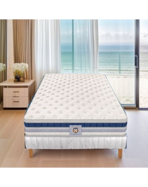 Matelas à ressorts et mémoire de forme Le Villandry blanc - 80x200 cm