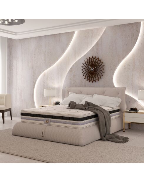 Matelas à ressorts et mémoire de forme Versailles blanc - 140x190 cm