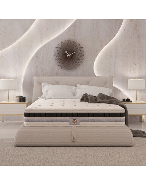 Matelas à ressorts et mémoire de forme Versailles blanc - 200x200 cm