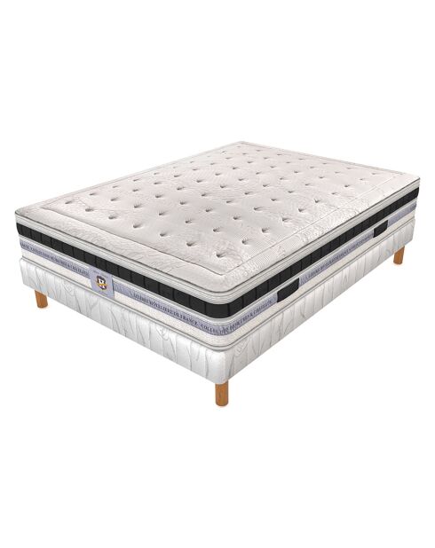 Ensemble Matelas Versailles & Sommier blanc - 140x190 cm