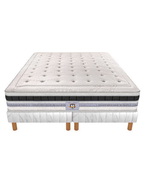 Ensemble Matelas Versailles & 2 Sommiers blanc - 200x200 cm