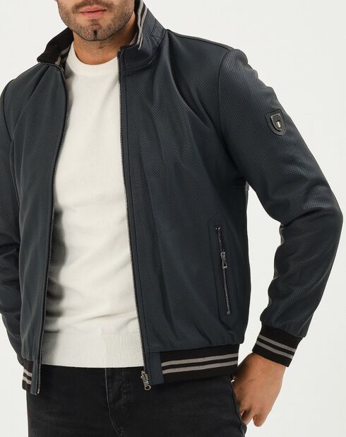 Veste en Cuir Tim marine