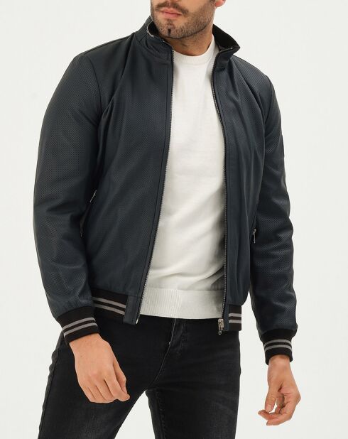 Veste en Cuir Tim marine