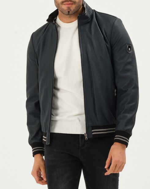 Veste en Cuir Tim marine