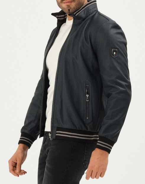 Veste en Cuir Tim marine