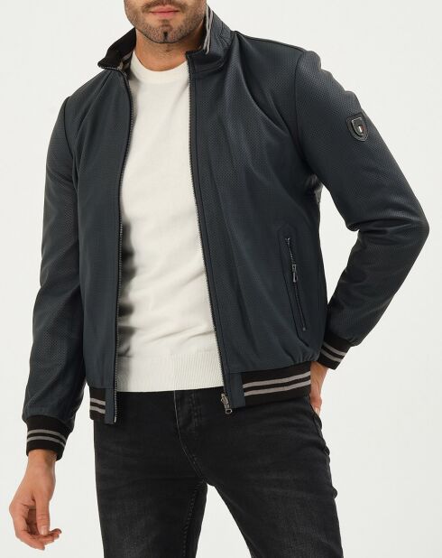 Veste en Cuir Tim marine