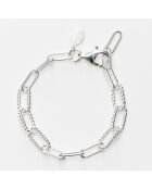 Bracelet maillons lisses & torsadés en Argent