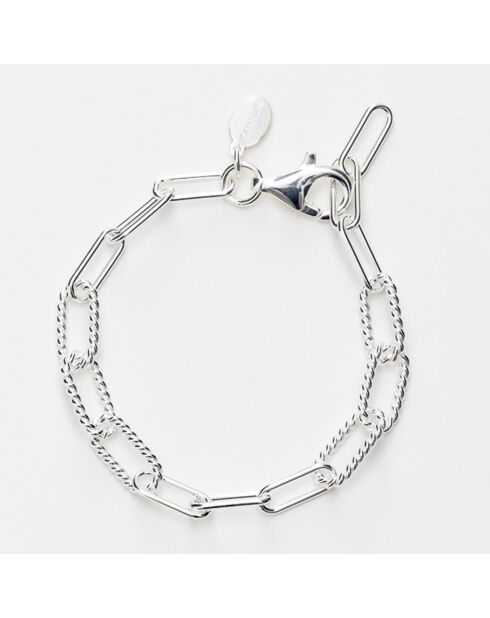 Bracelet maillons lisses & torsadés en Argent