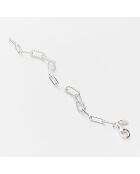 Bracelet maillons lisses & torsadés en Argent