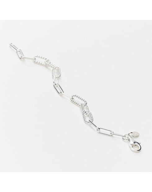 Bracelet maillons lisses & torsadés en Argent