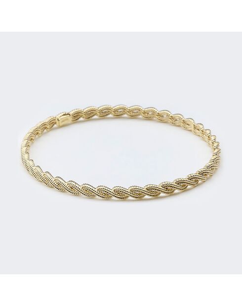 Brazalete trenzado de latón dorado