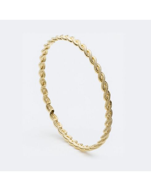 Brazalete trenzado de latón dorado