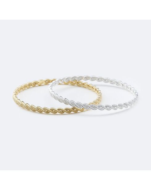 Brazalete trenzado de latón dorado