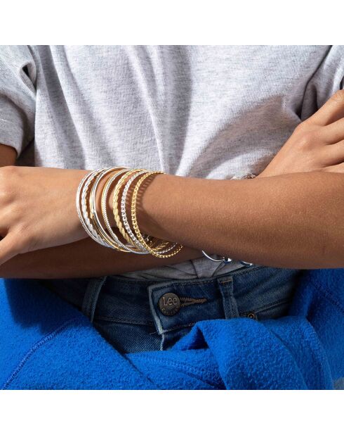 Brazalete trenzado de latón dorado