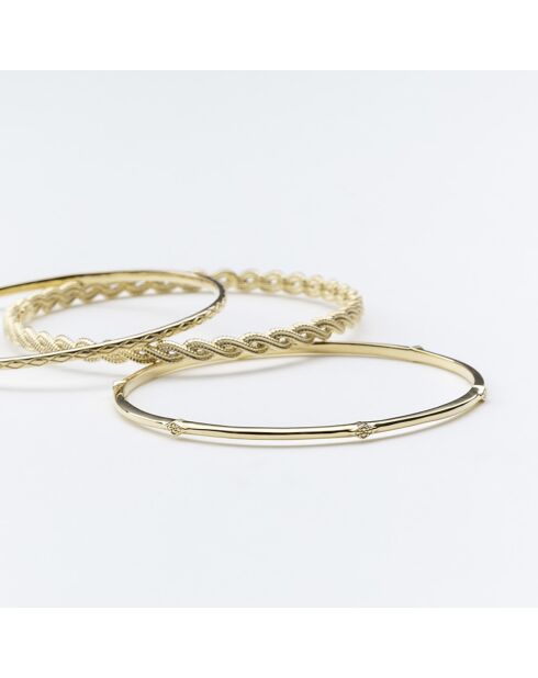 Anillo de latón bañado en oro con diamantes