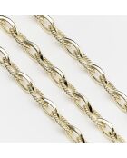 Collier maillons ovales torsadés en Laiton doré