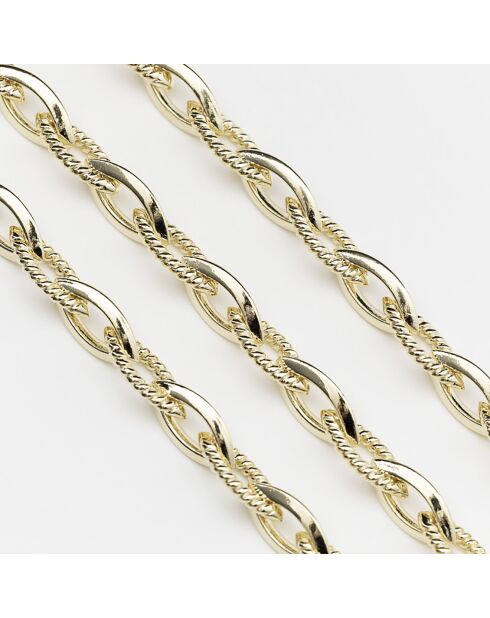 Collier maillons ovales torsadés en Laiton doré