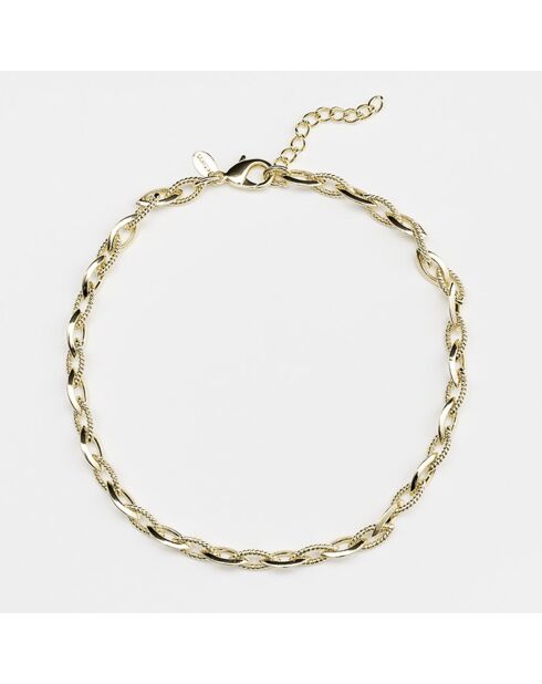 Collier maillons ovales torsadés en Laiton doré