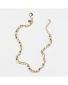 Collier maillons ovales torsadés en Laiton doré