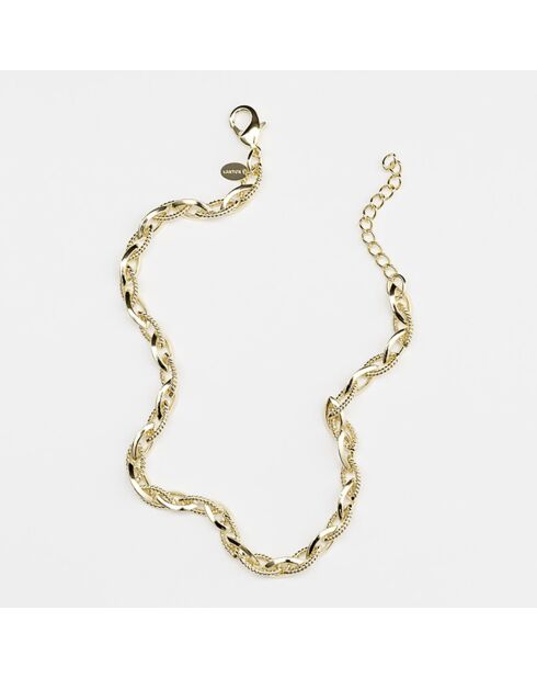 Collier maillons ovales torsadés en Laiton doré