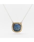 Collier en Argent, Laiton doré & Labradorite