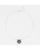 Collier en Argent, Laiton doré & Labradorite
