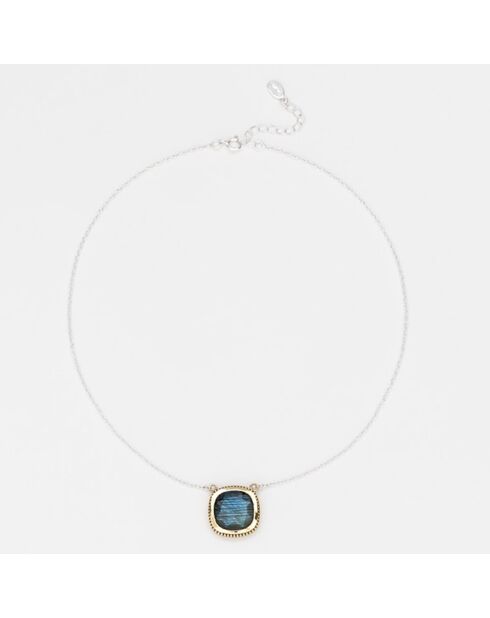Collier en Argent, Laiton doré & Labradorite