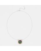 Collier en Argent, Laiton doré & Rubis Zoïsite