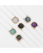 Collier en Argent, Laiton doré & Rubis Zoïsite