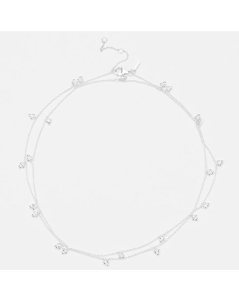 Collier mini triangles pendants en Argent