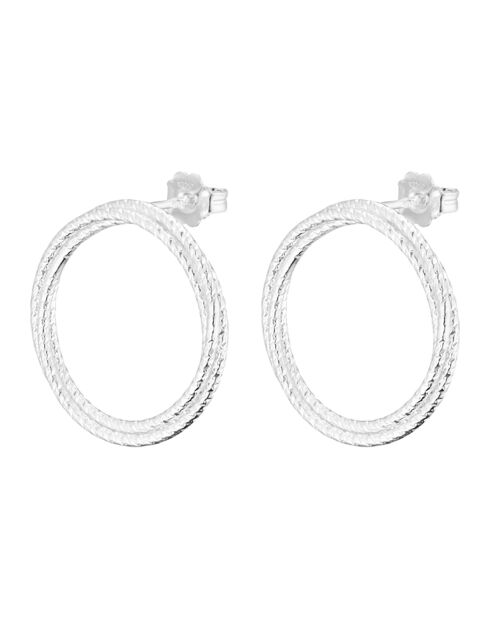 Boucles d'oreilles effet martelé en Argent